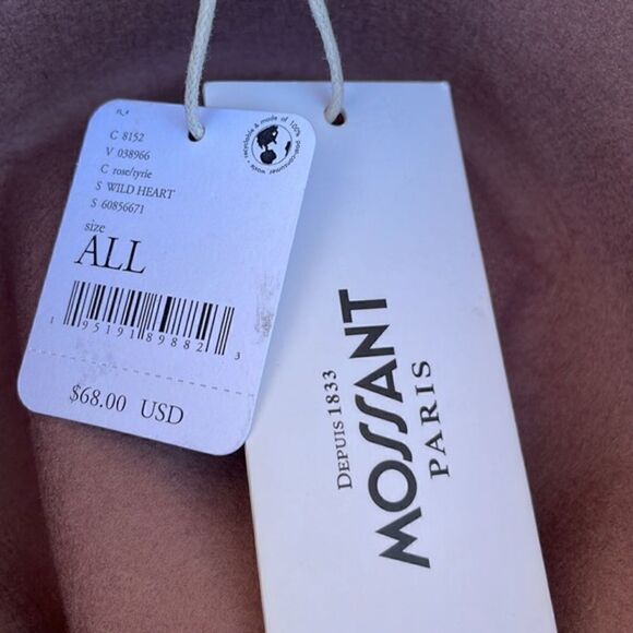 Free People Wild Heart Felt Wide Brim Hat Dusty Rose Hat Medium NWT - Picture 8 of 8